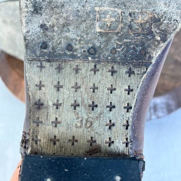 Ksubi Boots Womens Size 6 Heiffer 7 Stud Double Zip Up Brown Leather Western - Picture 11 of 14